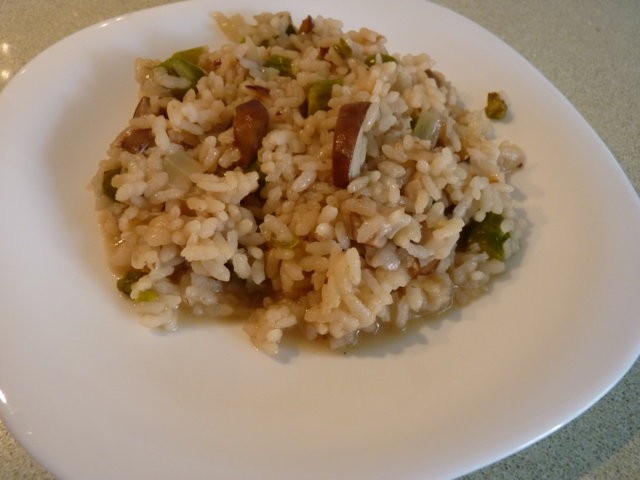Prados del Colono rice with boletus and asparagus